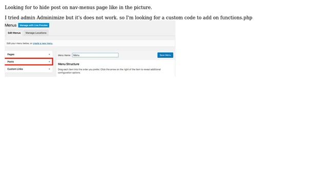 Wordpress: disable Tab post on nav-menus page (Admin) смотреть онлайн
