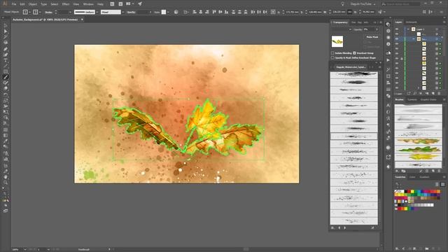 Draw an Autumn Illustration in Adobe Illustrator with Vector Watercolor Brushes смотреть онлайн