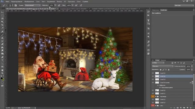 Speed art. Создаём коллаж в photoshop "new year" смотреть онлайн