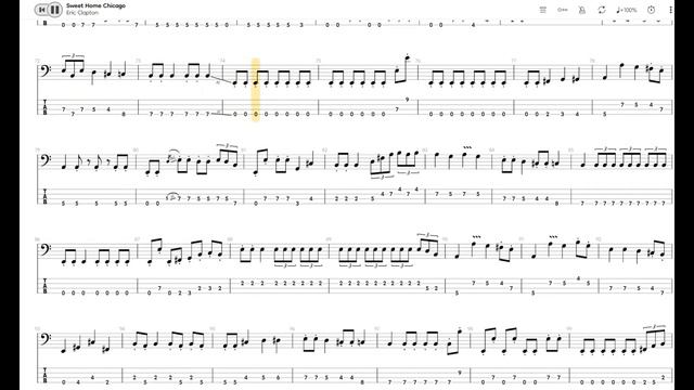 Eric Clapton - Sweet Home Chicago (Play Along Tabs Bass Cover) смотреть онлайн