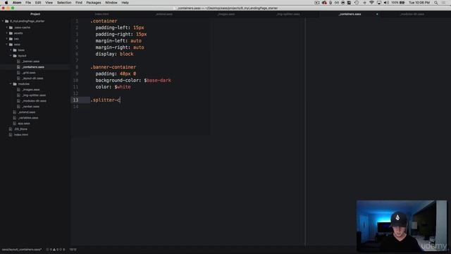 90. Final Project Styling a section splitter with Sass - Full stack web development Tutorial Cours смотреть онлайн