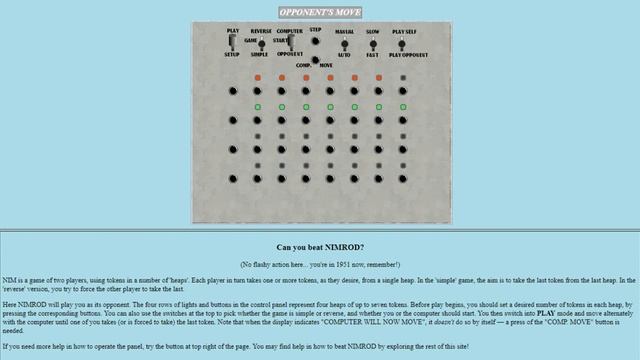[OLD GAMES] Nimrod Computer Game (1951)