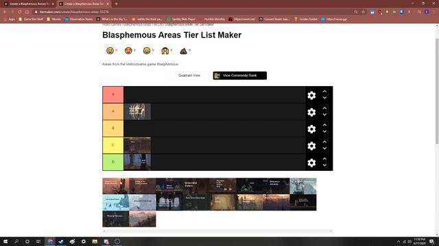 Blasphemous Boss + Area Tier List