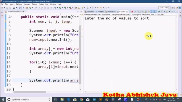 Bubble Sort Example using Java in Telugu by Kotha Abhishek смотреть онлайн