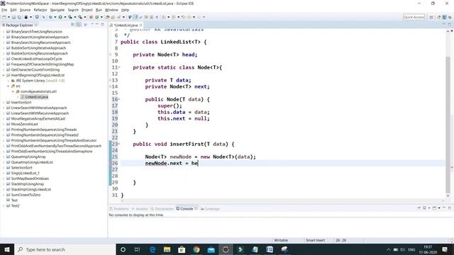 How to insert a node at the beginning of a Singly Linked List in Java ||Data Structure and Algorith смотреть онлайн