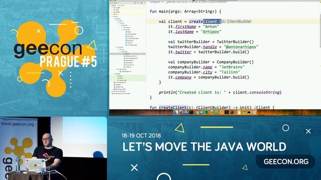 GeeCON Prague 2018: Anton Arhipov - Kotlin DSL in under an hour смотреть онлайн