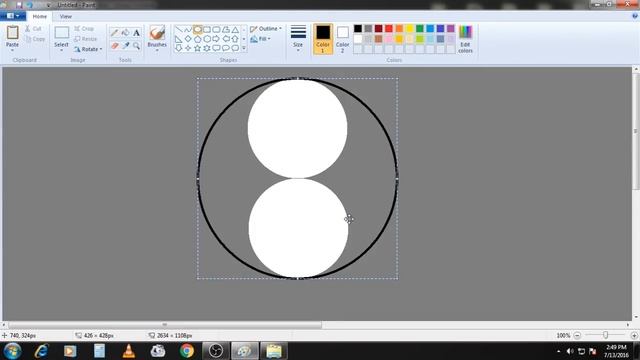 How To Draw Ying-Yang Logo in MS Paint from Scratch! смотреть онлайн