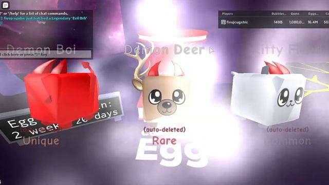 Hatching Evil Orb in bubble gum simulator смотреть онлайн