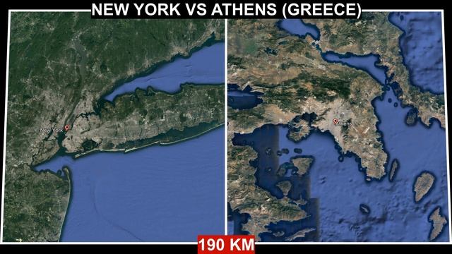New York vs Moscow + 4 More European Cities (City Area Size Comparison From Sky) смотреть онлайн