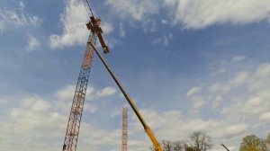 Монтаж двух башенных кранов Peiner SK120, авто краном Liebherr LTM 1130