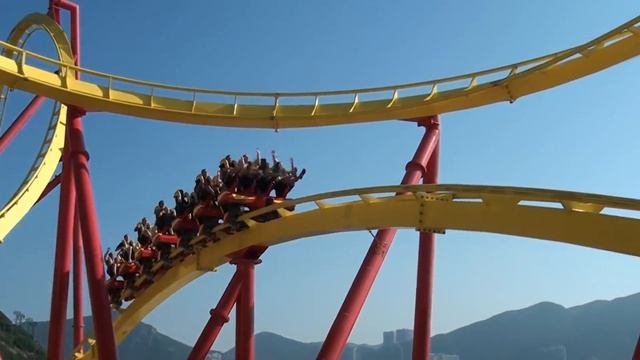 Hair Raiser Roller Coaster POV Ocean Park Hong Kong B&M Floorless On-Ride смотреть онлайн