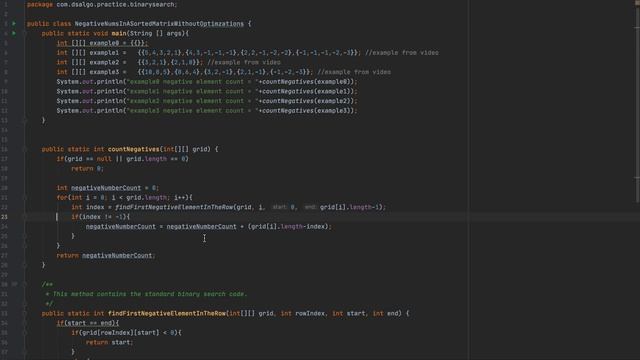 Count Negative Numbers in a Sorted Matrix - Binary Search - Problem 1 смотреть онлайн