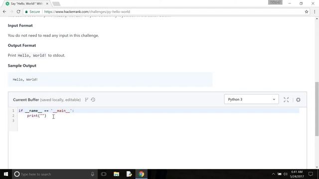Hackerrank problem solving Say Hello World ! with python смотреть онлайн