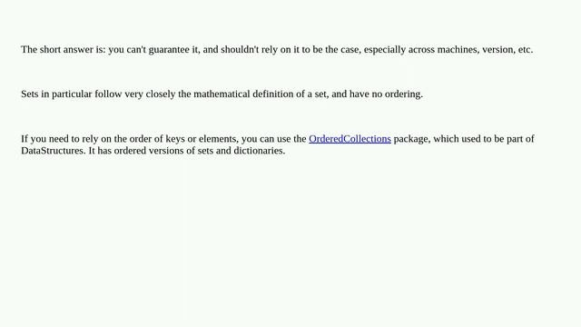 Are Julia dictionaries (and sets) stable between runs? смотреть онлайн