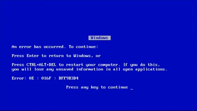 Эволюция Синего экрана смерти (BSOD) с Windows 1.0 - 10 смотреть онлайн