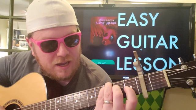 How To Play Bloody Valentine Machine Gun Kelly // Guitar Lesson Beginner Tutorial Easy Chords