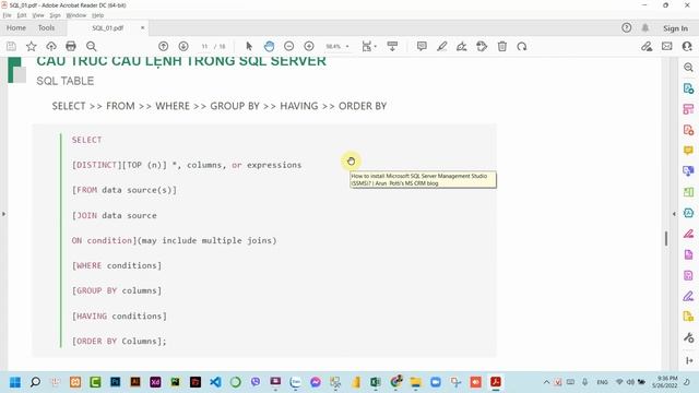 HƯỚNG DẪN SỬ SQL SERVER & CÂU LỆNH CƠ BẢN смотреть онлайн