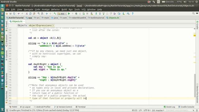 Android Kotlin Tutorial #105 - Objects - Expressions смотреть онлайн