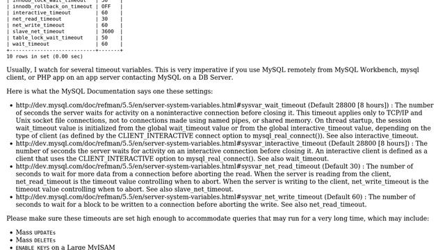 Databases: Client times out, while MySQL query remains running? (2 Solutions!!) смотреть онлайн