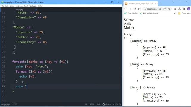 PHP Multidimensional Associative Array Tutorial in Bangla смотреть онлайн
