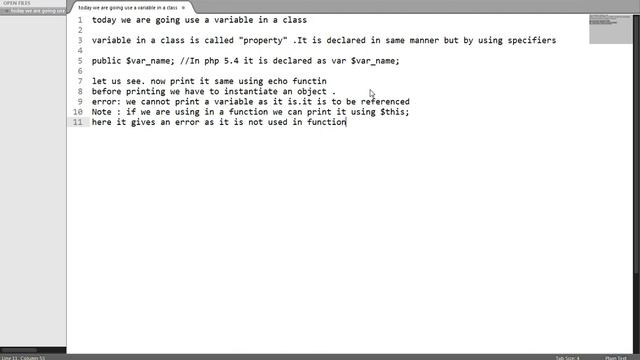 Using Class Variable In PHP Object Oriented Programming смотреть онлайн
