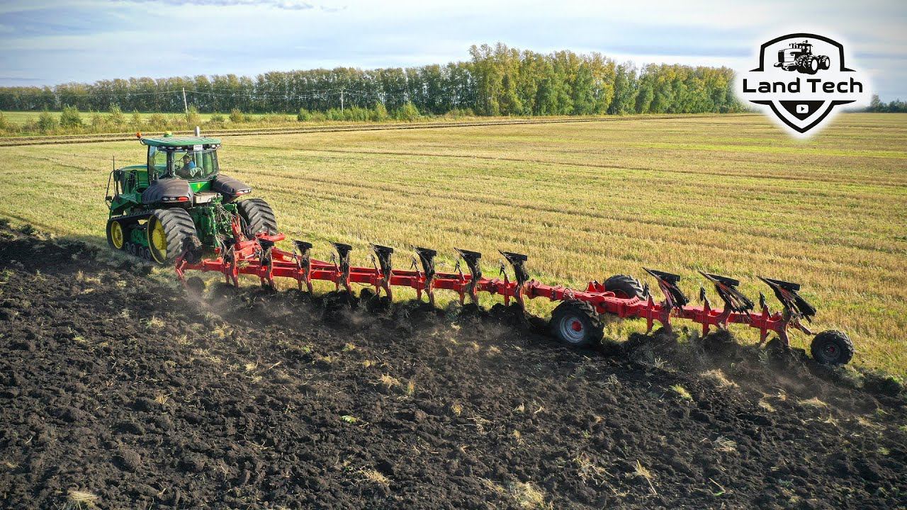 Трактор пашет сам! Гусеничный John Deere 9460RT и 11ти корпусный оборотный плуг Gregoire Besson! смотреть онлайн