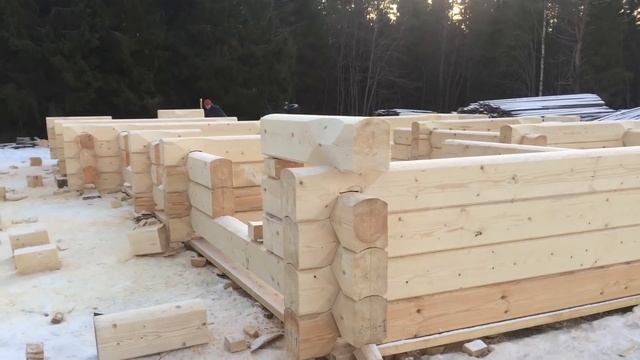 Сруб из лафета -Норвежская рубка смотреть онлайн