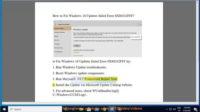 Fix Update Error 0X80242FFF on Windows 10 смотреть онлайн