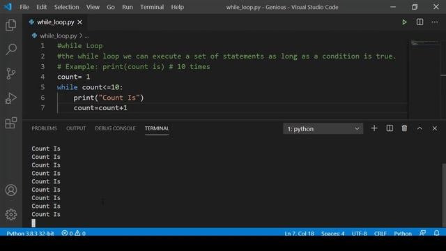 Python While Loop- Python Tutorials 20 смотреть онлайн