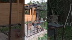 Мангальная зона своими руками..#мангальнаязона печь под казан из газового баллона...