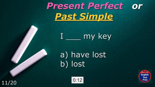 Present Perfect or Past Simple (20) #english #quiz #present #perfect #past #simple #tense смотреть онлайн