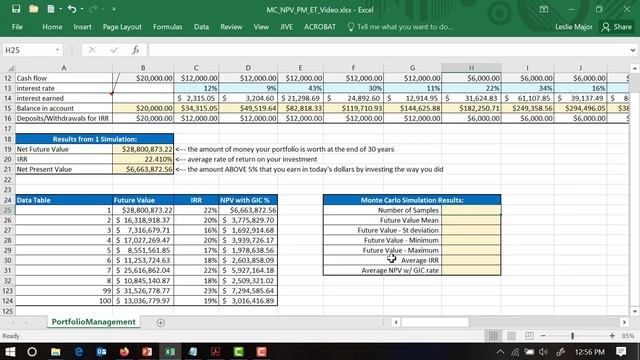 How to Generate a Data Table in Excel on a Monte Carlo Portfolio Management Simulation - part 6 of смотреть онлайн