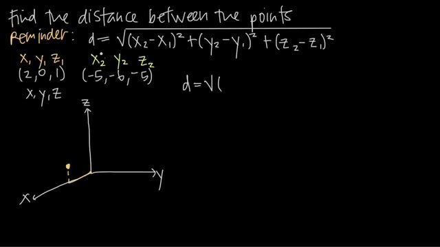 distance between two points in three dimensions (KristaKingMath) смотреть онлайн