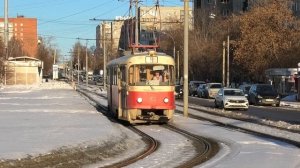 Екатеринбургский трамвай. Встреча двух трамваев: Tatra T3SU маршрут №9 и 71-402 маршрут №21