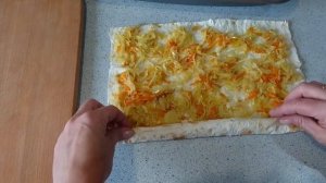 Пирог из лаваша с капустой, вкуснейшее быстрое блюдо !