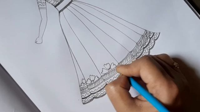 How to draw a beautiful bride drawing | Bridal dress fashion design sketch drawing смотреть онлайн
