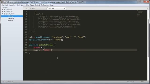 JavaScript. Диаграммы Google Chart. Урок №2. Получение данных. (Андрей Кудлай - Webformyself) смотреть онлайн