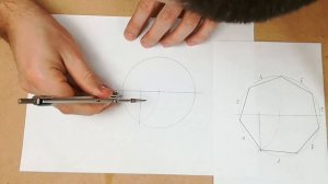 Как разделить окружность на семь равных частей.   How to divide a circle into seven equal parts