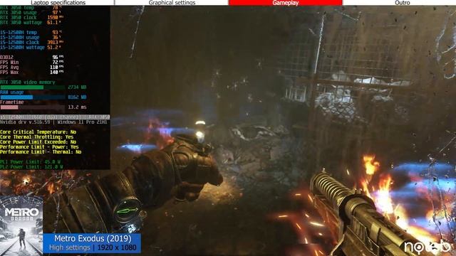 MSI KATANA GF66 (2022) - Metro Exodus Gameplay Test (i5-12500H, RTX 3050) смотреть онлайн