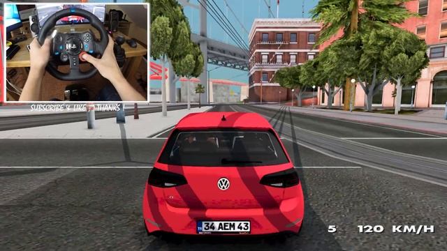 Volkswagen Golf 7.5 RLine GTA San Andreas ? LOGITECH G29 ENB GRAPHIC REVIEW
