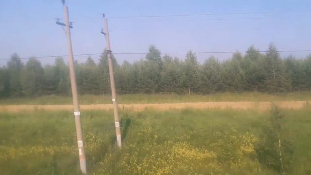 Красоты природы из окна поезда ТЭП-70 Волгоград-Нижневартовск. #2 смотреть онлайн