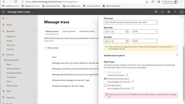 Message Trace on exchange admin center смотреть онлайн