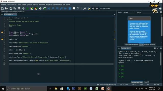 Python Interfaz gráfica Tkinter (ProgressBar) смотреть онлайн