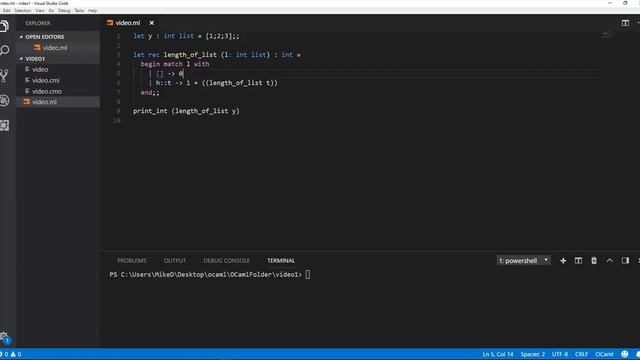 Beginner OCAML Tutorial - 9- Recursion With Lists смотреть онлайн