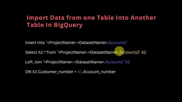 Import Data from one Table Into Another Table In BigQuery смотреть онлайн