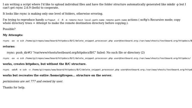 How to use rsync ＜3.0 to specify a relative upload path, generate subfolders? смотреть онлайн