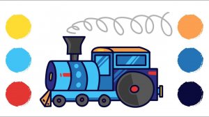 Как нарисовать паровоз / Раскраска Паровоз / How to draw a STEAM TRAIN / STEAM TRAIN coloring