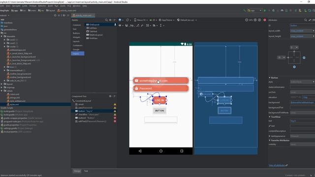 Palette, view, view group, component tree, attribute pane, and more about Android studio. смотреть онлайн