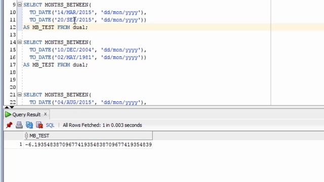 Oracle MONTHS_BETWEEN Function смотреть онлайн