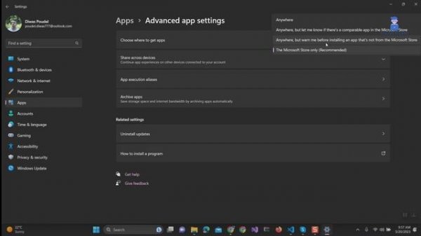 How to change app recommendation settings in windows 11 ?